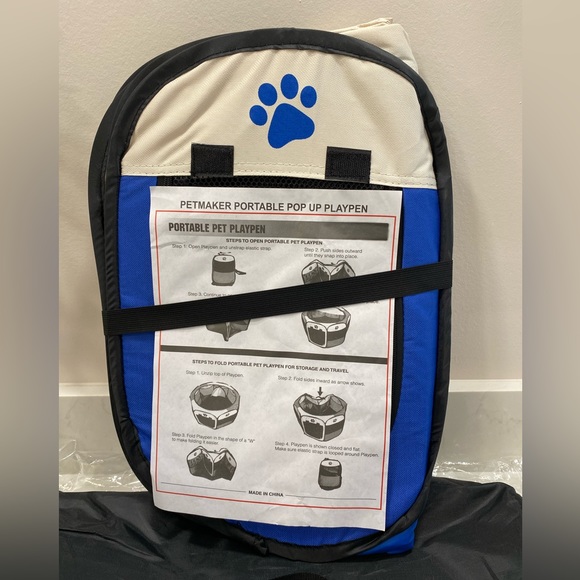 PETMAKER Pop-Up Pet Playpen with Carrying Case for Indoor/Outdoor Use 26.5" x 17 - Picture 4 of 6